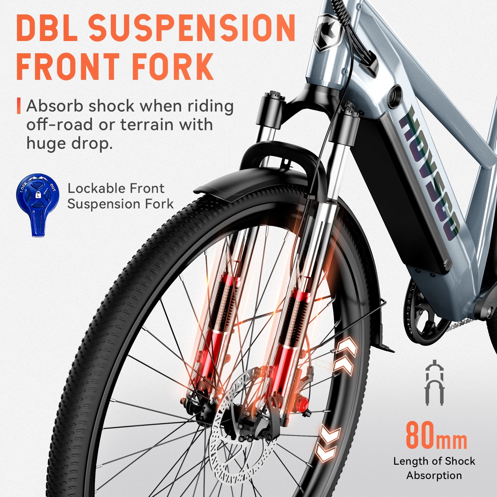 HOVSCO Electric Bike, Peak 750W, 27.5" Step-Thru Cruiser E Mountain Bike For Adults, 48V/15AH UL2849, APP Control