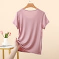 thumbnail image 4 of Timegard Pajamas Tops for Women Short Sleeve Round Neck Soft Comfy Homewear Summer Basic Pjs Shirts Top,Pink A,XXL, 4 of 9