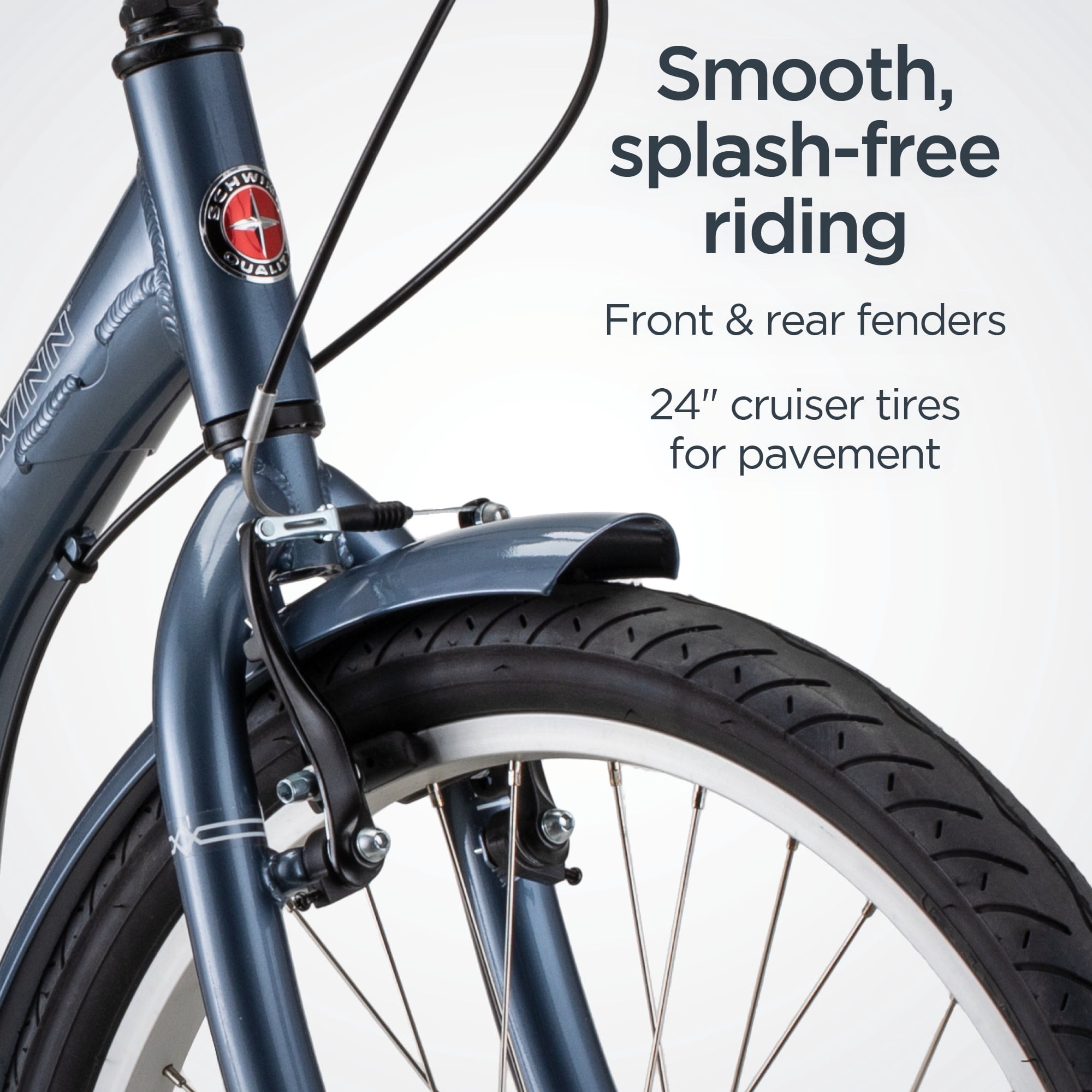 Schwinn Meridian Adult Tricycle with Basket, 24 Inch Wheels, Ages 14+, Slate Blue