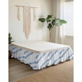 thumbnail image 2 of Blue White Bed Skirt Marble Abstract Art Stone Crack Texture Bed Skirts King Size 18 Inch Drop, Wrap Around Dust Ruffle&nbsp;Bedskirt with Adjustable Elastic Belt for Queen Size Beds, 2 of 7
