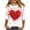 Wine #CJ10, variant on Inglocry Valentines 3/4 Sleeve Shirts for Women Trendy 2026 Cute Heart Printed Tunic Tops Plus Size Casual Summer Crewneck Blouses Deep Red 4XL