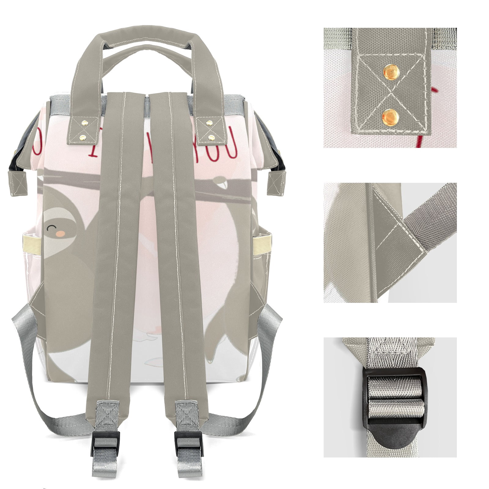 Sloth Diaper Backpack – Large Capacity, Insulated Baby Bottle Pocket, Multifunctional Mommy Bag for Boys & Girls
