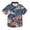 Shark in Flowers and Leaves, variant on Small Short Sleeve Button Down Shirts Monkey Faces Flowers Dots Casual Shirt 3-10 Years