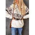thumbnail image 4 of ABPHQTO Jersey de mujer de forro polar blanco extragrande con cuello y cremallera, 4 of 5