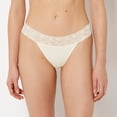 thumbnail image 1 of Thong Panty With Lace Trim in Lemon Icing, 1 of 5