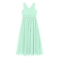 thumbnail image 3 of Miutii Kids Girls Shiny Rhinestones Birthday Party Dress Sleeveless V Neck Wedding Bridesmaid Dress Mint Green 8, 3 of 9