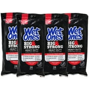 4 Pack - Wet Ones Big Ones Fresh Scent Antibacterial Wipes 28 Each