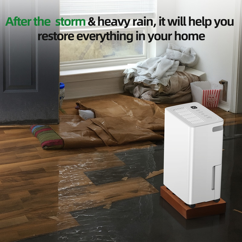 30 pt. 2,000 sq. ft. Dehumidifier in White with Drain Hose, 0.42 Gal. Bucket, 41dB for Bedroom, Cloth Drying, Child Lock