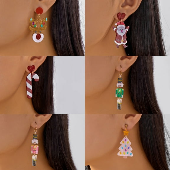 Yoyauz Christmas Earrings For Ladies Christmas Trees Snowflakes Bows Bells Lightweight Earrings Cute Christmas Parties Jewelry Gifts