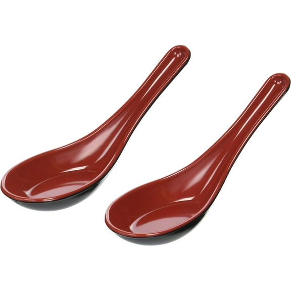 ZDWQFA Glossy Solid Ceramic Soup Spoons (2 Count)
