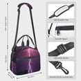 thumbnail image 3 of Goofa Thunderstorm Violet Purple Pattern Lunch Bag ,Insulated Lunch Box, Small Leakproof Cooler Food Lunch Containers Reusable High Capacity Lunch Tote Bags, 3 of 8