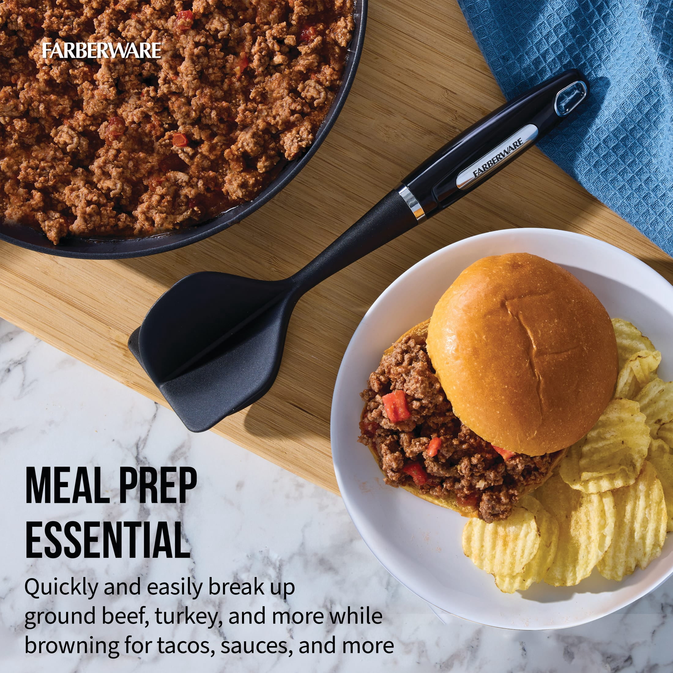 Farberware Professional Ground Beef Chopper with Heat-Resistant Nylon Head