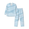 thumbnail image 1 of Balery Blue Marble Pijama para Hombre de Dos Piezas con Manga Larga, Conjunto de Dormir y Descanso Suave con Bolsillos-XX-Large, 1 of 7