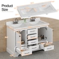 thumbnail image 6 of Eclife 48'' Fully Assembled Double Sink Bathroom Vanity with Engineered Marble Top, Faucet Mirror Not Included, 6 of 12