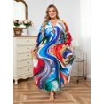 thumbnail image 6 of Edolynsa Caftans for Women Plus Size Swimwear Kaftan Cover up Loose Fit Beachwear Mumu House Dress Nightgown, 6 of 8