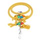 thumbnail image 5 of Cuerda de algodón mascota loro columpio anillo colgante escalada masticar morder juguetes jaula accesorio amarillo, 5 of 5