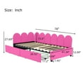 thumbnail image 3 of Twin Size Upholstered Daybed with 2 Drawers, Modern Solid Wood Corner Sofa Bed Frame, No Box Spring Required, for Living Room or Bedroom, Rose Red, 3 of 9