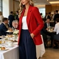 thumbnail image 5 of Women's Blazer Long-Sleeve Spring Jacket Office Business Work Jacket(3XL,Red), 5 of 5