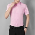 thumbnail image 3 of Camisas y blusas para hombre Camisa formal de vestir Ropa de oficina Ropa de negocios Manga corta Tops para hombre Seda vintage Algodón Diseñador, 3 of 5