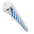 thumbnail image 6 of Awntech 20 Ft Key West Manual Heavy Duty Patio Retractable Awning with Cassette (240in x 9.38in x 120in), Bright Blue/White Stripe, 6 of 8