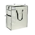thumbnail image 2 of Household Essentials MightyStor Storage Tote Bag, Medium, Extra-Durable PE Canvas with 4 Handles,  Tear Resistant, Strong Zipper, Lightweight, Perfect for Long-Term Storage, White and Black, 2 of 4