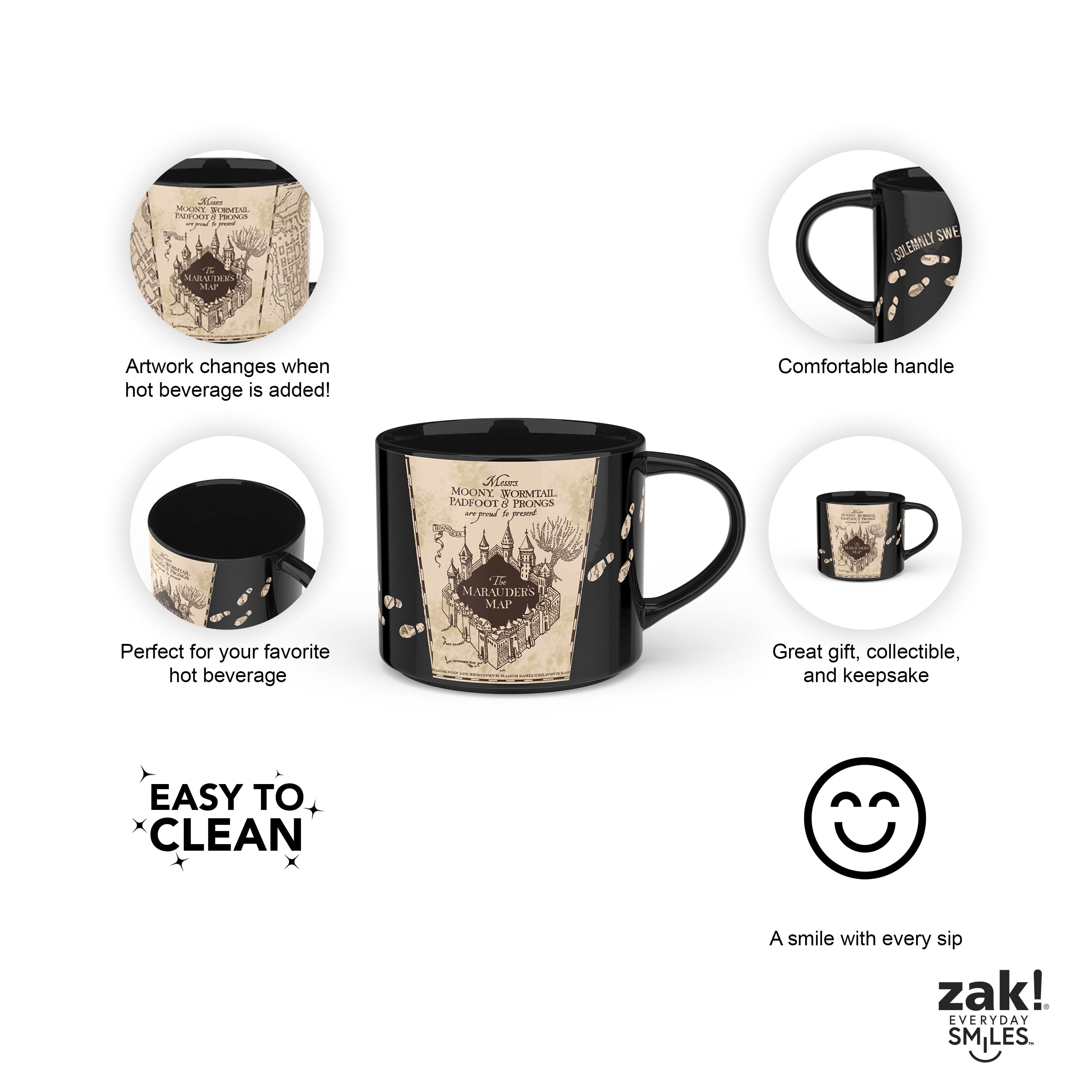 Zak Designs 15oz Harry Potter Marauders Map Color Change Ceramic Modern Mug