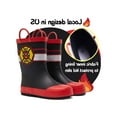 thumbnail image 4 of Kushyshoo Rubber Kids Rain Boots Fire Chief Rain Boots for Toddler Boys Sizes 9, 4 of 6