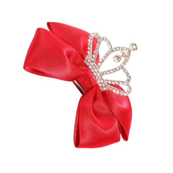 WEUVEB Toddler Girl Red Fabric Hair Bow Hairpin Accessory 1 Piece for Baby Kids