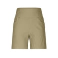 thumbnail image 5 of Women's Stretch Twill Bermuda Shorts, Elastic High Waist Pull On Hiking Shorts with Pockets, Casual Summer Outdoor Shorts for Women, Womens | VerBelle,Khaki 3XL, 5 of 9