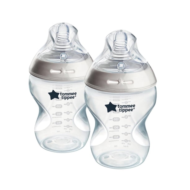 Biberón Tommee Tippee Natural Start Anti-Colic Transparente con Tetina de Flujo Lento para Bebés 0m+