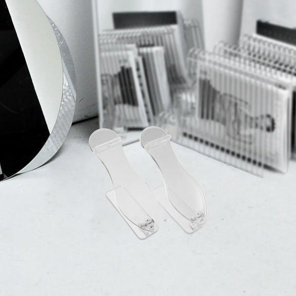 OUNONA Clear Plastic Shoe Display Stands for High Heels and Sandals 2pcs Transparent Shoe Racks for Home or Store