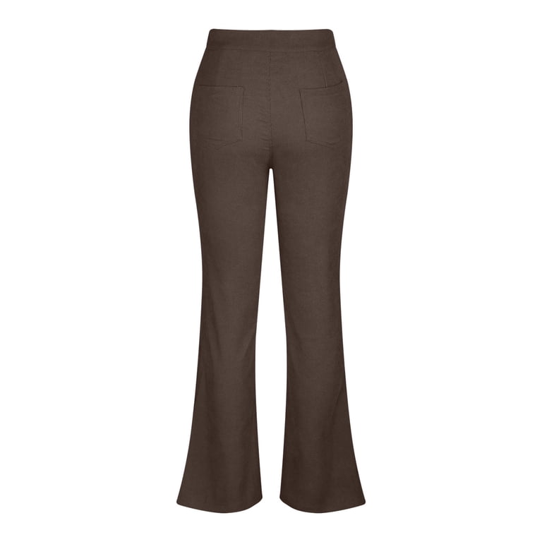 Hfyihgf Women Elegant Corduroy Flare Pants Elastic High  display picture 1