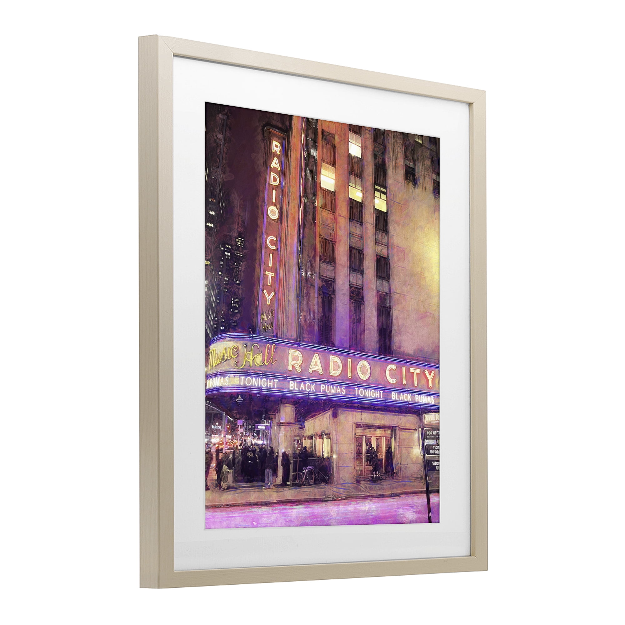 Stupell Industries Radio City Music Hall Birch Framed Print Under Glass, design by Grotto Studios
