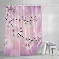 thumbnail image 4 of Spring Flowers Shower Curtain, 72" x 72", Japanese Cherry Blossom Watercolor Flowers Purple Waterproof Bathroom Curtain Washable Shower Curtain Set with 12 Hooks, 4 of 8
