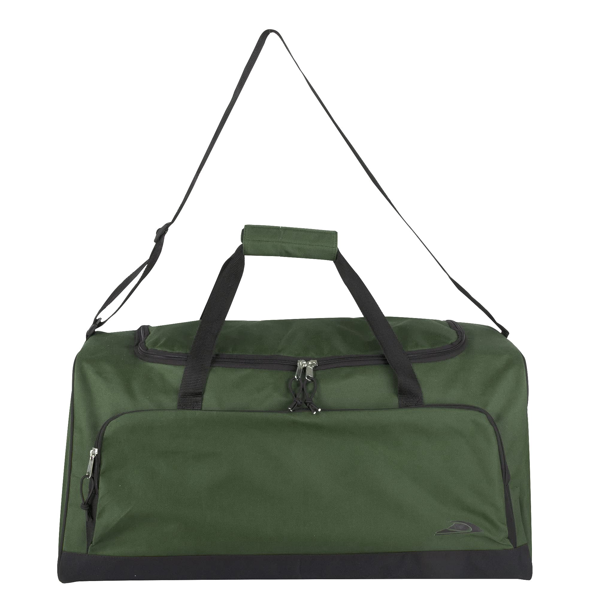 24 Pack 55 Liter Capacity Unisex Duffel Bags with Handle and Luggage Shoulder Strap for Gym, Travel and Commuting in Hunter Green
