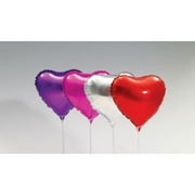 MYLAR HEART BALLOON-18"PURPLE 12 PACK