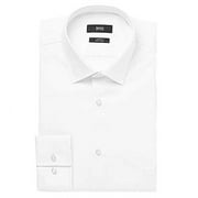 New BOSS Hugo Men's Jacques Slim-Fit Easy Iron All Cotton Dress Shirt, (White, 41R 16" Neck)