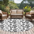 thumbnail image 4 of Black White Cat Round Area Rug 7Ft Washable Circle Rugs for Dorm Laundry Room, Modern Striped Geometric Abstract Non-Slip Carpet Floor Mats Indoor Outdoor Carpet Runner Aesthetic Home Decor, 4 of 8
