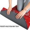 thumbnail image 3 of Red Butterfly Heart Flower Pattern Hot Yoga Mat Towel Non Slip for Hot Yoga - Quick-Drying Yoga Mat Cover with 4 Corner Pockets with Travel Bag - Hot Yoga Towel Non Slip 74"x26", 3 of 6