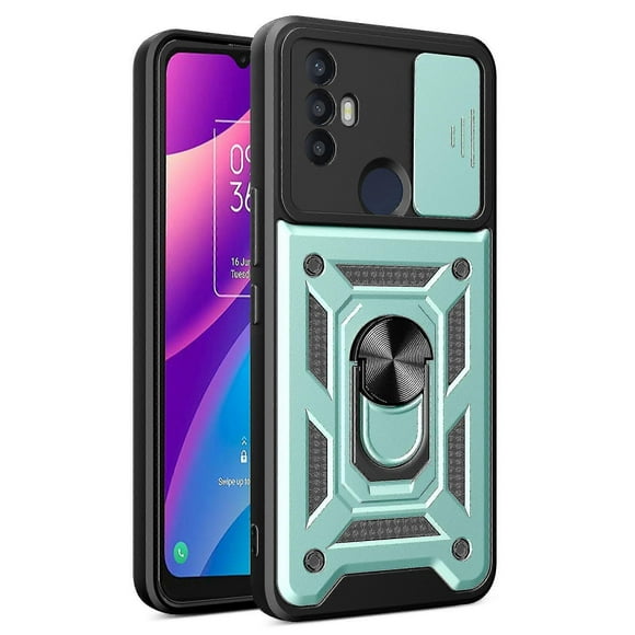 For Tcl 30 Se Phone Shell Kickstand Pc + Tpu Phone Case Slide Lens Protection Cover Tcl Phone Case