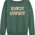 thumbnail image 3 of Instant Message - Howdy Cowboy Lightweight French Terry Wide Neck Long Sleeve Graphic Shirt, 3 of 6