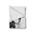 thumbnail image 2 of Donkey Soft Flannel Fleece Blanket, Water Carrier from Tyre Lebanon Vintage Engraved Illustration of Travel Journal, Cozy Plush for Indoor and Outdoor Use, 50" x 70", Black and White, by Ambesonne, 2 of 6