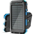 thumbnail image 1 of GHSDFBB Solar Charger 20000mAh, Portable Solar Power Bank Waterproof Solar Phone Chargers Compatible with All Smartphone External Battery Pack with 2 USB Ports/LED Flashlights for Outdoor Ca, 1 of 7