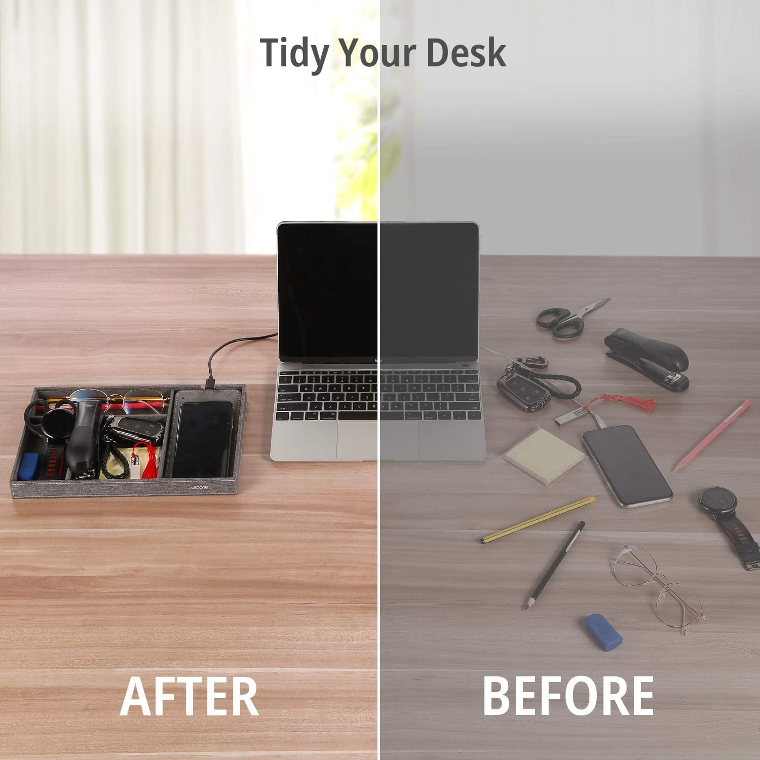 Lecone Fast Wireless Charger With Organizer Tray Fabric Qi Charging Station Table Nightstand Organizer For Iphone 11 11 Walmart Canada