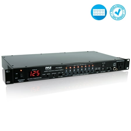 PYLE PS1000 - Stage & Studio Power Sequence Conditioner - Pro Audio AV Digital Power Sequencer Controller with Voltage & Temperature Readout, Rack Mount (US Power (Best Rack Mount Power Conditioner)