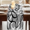thumbnail image 3 of Table Runners 72 Inches Long Dress Scarves, Grey Geometric Farmhouse Kitchen Table Runner, Coffee Tablerunners, Retro Black White Abstract Striped Lines 14x72 Inch, 3 of 9
