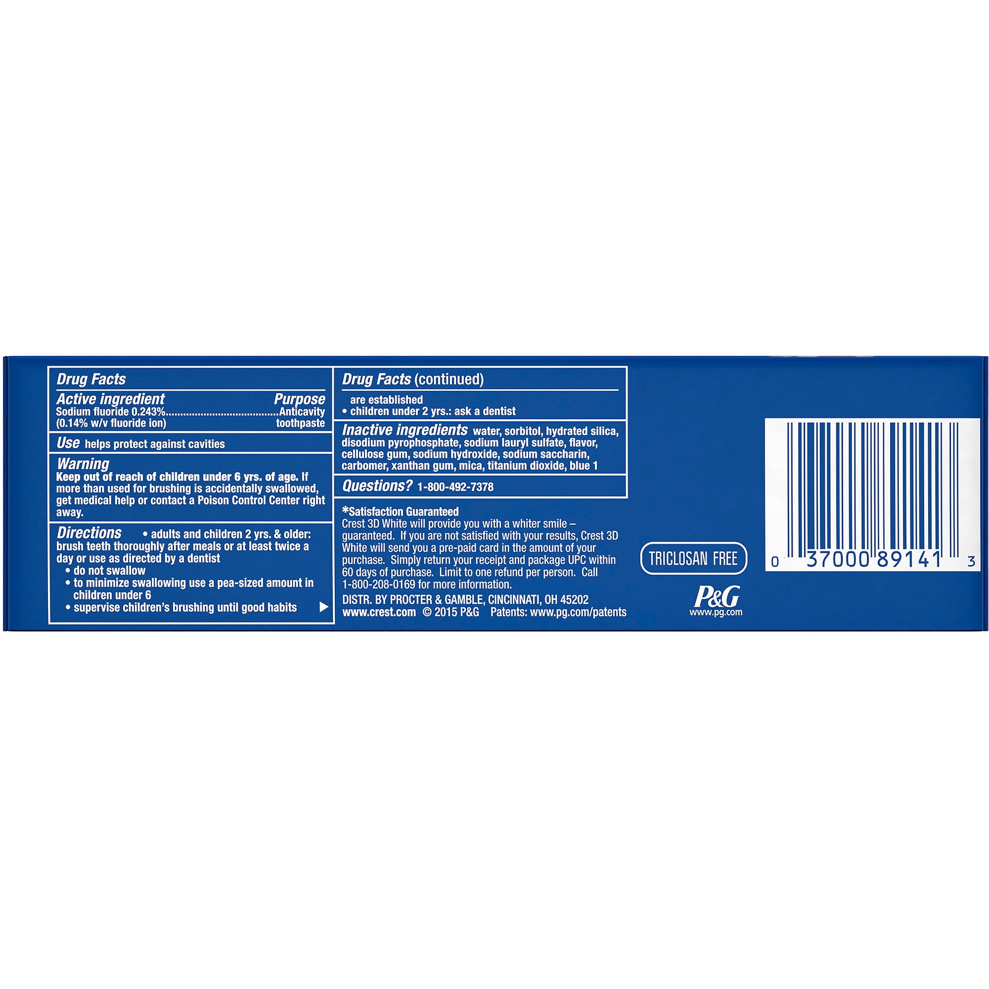 Crest 3D White Toothpaste Radiant Mint 4.8 oz (3 pack)