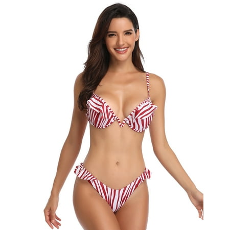 Blue Spaghetti Strap Bowknot Detail Bikini Set | - USD $ Strapless Striped One Piece chicago grand iran