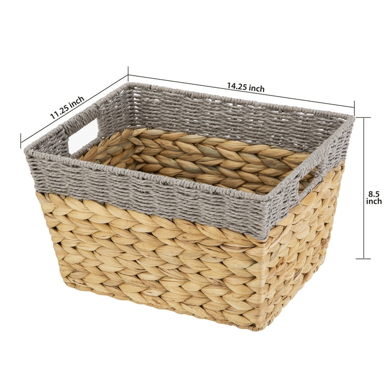 BirdRock Home 3-Pack 11.25-in W x 9-in H x 13-in D Brown Wicker Basket in  the Storage Bins & Baskets department at