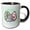 Black/White, variant on 3drose, Image of Polka Dot and Striped Cartoon Bunny with Happy Easter, 11oz Two-tone Red Mug